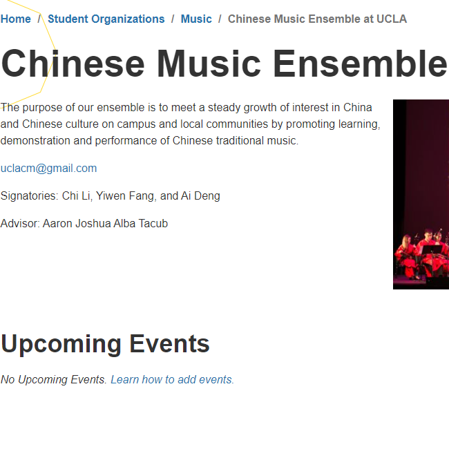 Chinese Organization in Los Angeles California - Chinese Music Ensemble at UCLA